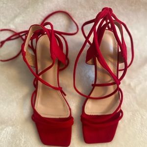 Red Strappy Heels
